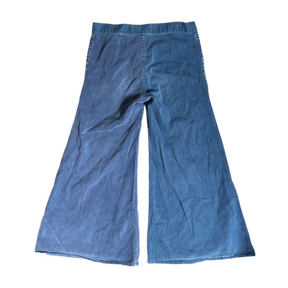 Vintage 1970s One of a Kind Hand Embroidered Extreme Flare Bell Bottom Pants - Picture 3 of 10
